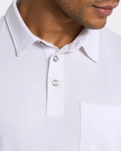 Zephyr Polo | White -Cheap Drape Joy Store V1000WHT FA22 M ECOMM TOP 0326