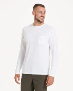 Long-Sleeve Rise Tee | White -Cheap Drape Joy Store V1001WHT 2052