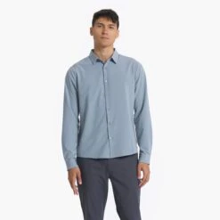 Long Sleeve Bridge Button Down | Light Cloud -Cheap Drape Joy Store V1002LCL 00147