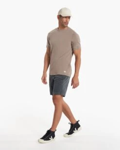 Tuvalu Tee | Walnut -Cheap Drape Joy Store V101WAL FA23 M ECOMM TOPS FULL 3