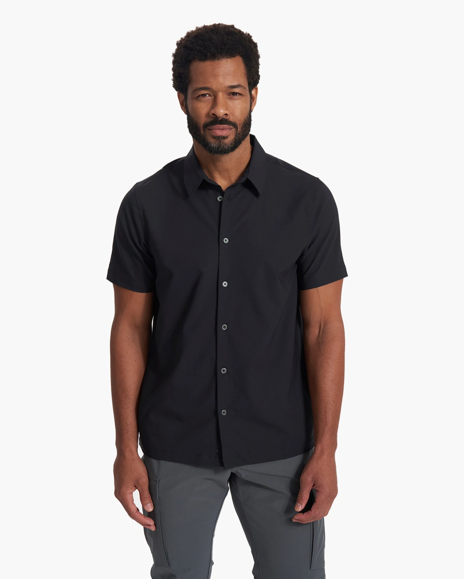 Short Sleeve Manhattan Button Down | Black 2 Short Sleeve Manhattan Button Down | Black - Image 2