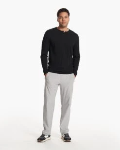 Long-Sleeve Ever Henley | Black -Cheap Drape Joy Store V108BLK 2