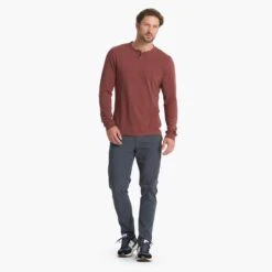 Long-Sleeve Ever Henley | Cedar -Cheap Drape Joy Store V108CED 00851