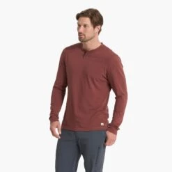 Long-Sleeve Ever Henley | Cedar -Cheap Drape Joy Store V108CED 00898