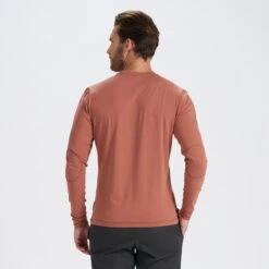 Long-Sleeve Ever Henley | Copper -Cheap Drape Joy Store V108COP 3
