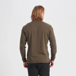 Long-Sleeve Ever Henley | Evergreen -Cheap Drape Joy Store V108EVG 2