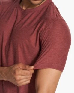 Strato Tech Tee | Earth Red Heather -Cheap Drape Joy Store V126HER FA23 M ECOMM TOPS DETAIL 7