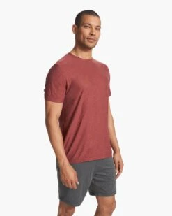Strato Tech Tee | Earth Red Heather -Cheap Drape Joy Store V126HER FA23 M ECOMM TOPS FRONT TOPS 2