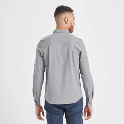 Bishop Long-Sleeve Button-Down | Light Grey -Cheap Drape Joy Store V153LTG 3 update