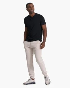 Short-Sleeve Ever Henley | Black -Cheap Drape Joy Store V165BLK 4