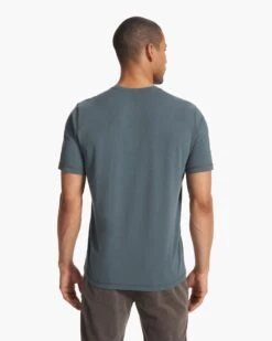 Short Sleeve Ever Henley | Lake -Cheap Drape Joy Store V165LAK FA23 M ECOMM TOPS BACK TOPS 5