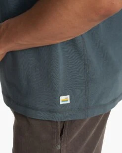 Short Sleeve Ever Henley | Lake -Cheap Drape Joy Store V165LAK FA23 M ECOMM TOPS DETAIL 7