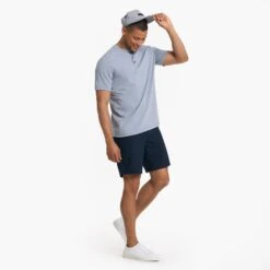 Short Sleeve Ever Henley | Light Cloud -Cheap Drape Joy Store V165LCL 3428