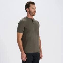 Short-Sleeve Ever Henley | Oregano -Cheap Drape Joy Store V165ORE 2