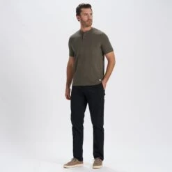 Short-Sleeve Ever Henley | Oregano -Cheap Drape Joy Store V165ORE 4