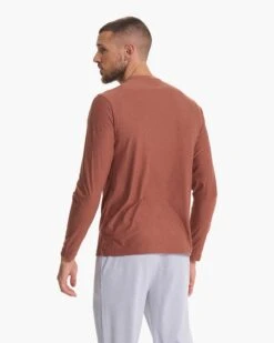 Long Sleeve Strato Tech Tee | Copper Heather -Cheap Drape Joy Store V178HCO SP23 M ECOMM TOPS TOP 3709 1X1 fe49a0a0 5b0c 42b5 9cf3 160884d71720