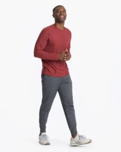 Long-Sleeve Strato Tech Tee | Currant Heather -Cheap Drape Joy Store V178HUT 00520