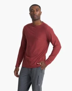 Long-Sleeve Strato Tech Tee | Currant Heather -Cheap Drape Joy Store V178HUT 00544