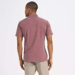 Short-Sleeve Bridge Button Down | Terracotta Bird -Cheap Drape Joy Store V184TBI 3