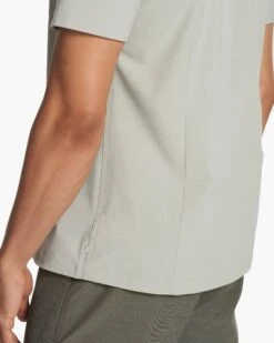 Short Sleeve Bridge Button Down | White Sage -Cheap Drape Joy Store V184WSG FA23 M ECOMM TOPS DETAIL 5