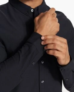 Long Sleeve Ace Button Down | Black -Cheap Drape Joy Store V185BLK FA23 M ECOMM TOPS DETAIL 6