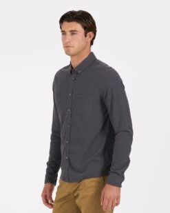 Long-Sleeve Ace Button-Down | Charcoal -Cheap Drape Joy Store V185CCL 2