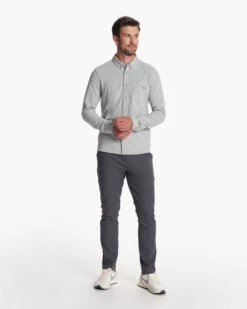 Long-Sleeve Ace Button-Down | Light Grey -Cheap Drape Joy Store V185LTG 4