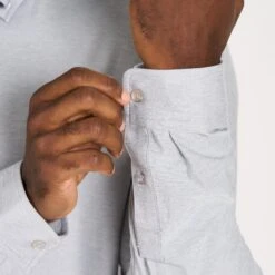 Long Sleeve Strato Button-Down | Platinum Heather -Cheap Drape Joy Store V192HPT 6 93266fa4 ff4f 41a6 b9c6 51111c222f19