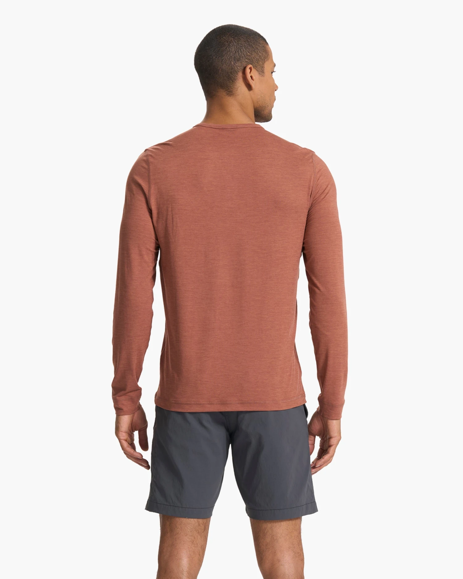 Long Sleeve Ease Performance Henley | Copper Heather 5 Long Sleeve Ease Performance Henley | Copper Heather - Image 5
