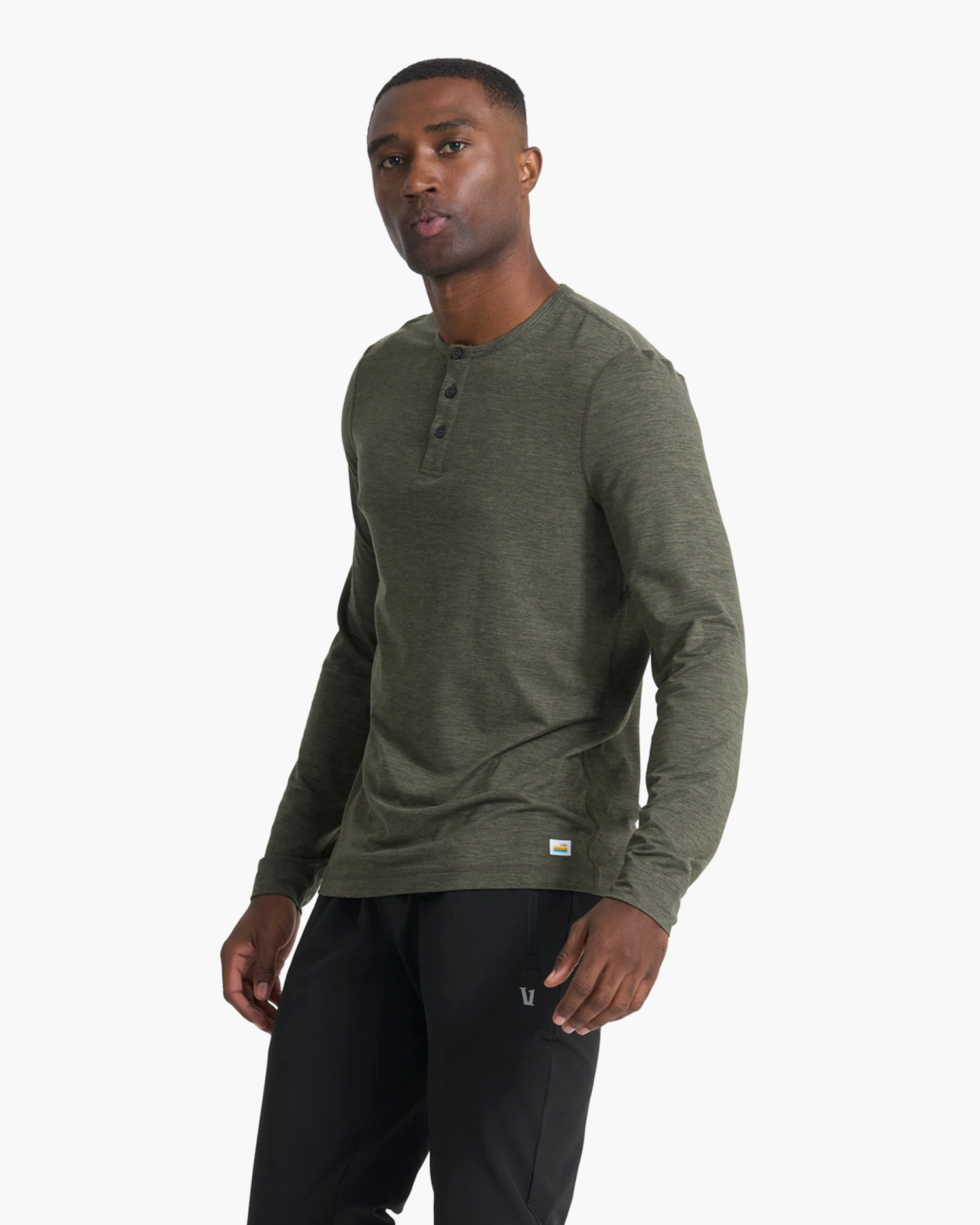 Long-Sleeve Ease Performance Henley | Oregano Heather 2 Long-Sleeve Ease Performance Henley | Oregano Heather - Image 2