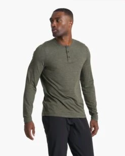 Long-Sleeve Ease Performance Henley | Oregano Heather 8 Long-Sleeve Ease Performance Henley | Oregano Heather -Cheap Drape Joy Store V194HOR 02995