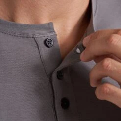 Short-Sleeve Ever Henley | Smoke -Cheap Drape Joy Store V199FOG 1696