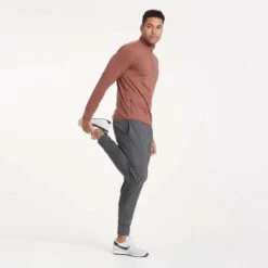 Ease Performance Half Zip | Dark Terracotta Heather -Cheap Drape Joy Store V221HDT 0222