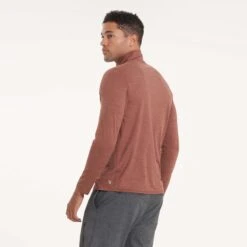 Ease Performance Half Zip | Dark Terracotta Heather -Cheap Drape Joy Store V221HDT 0268
