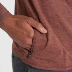 Ease Performance Half Zip | Dark Terracotta Heather -Cheap Drape Joy Store V221HDT 0282