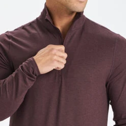 Ease Performance Half Zip | Oxblood Heather -Cheap Drape Joy Store V221HOX 5