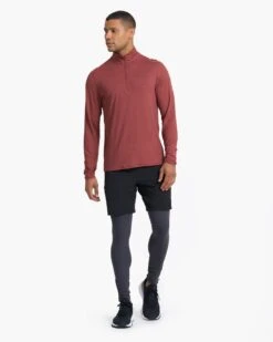 Ease Performance Half Zip | Currant Heather -Cheap Drape Joy Store V221HUT 2698