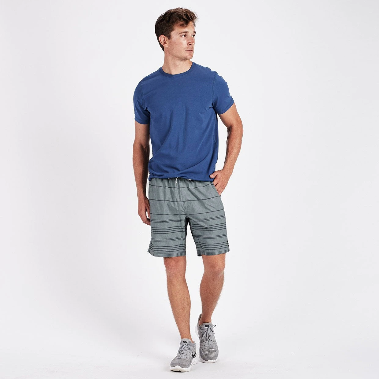 Kore Short | Grey Linen Stripe 5 Kore Short | Grey Linen Stripe - Image 5