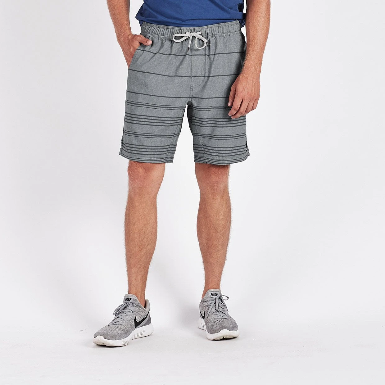 Kore Short | Grey Linen Stripe 2 Kore Short | Grey Linen Stripe - Image 2
