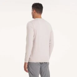 Long-Sleeve Ease Performance Henley | Oyster Heather -Cheap Drape Joy Store V431GLT 0819