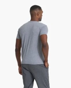 V1 Vuori Wordmark Logo Tee | Heather Grey Salt -Cheap Drape Joy Store V901HSL 01066