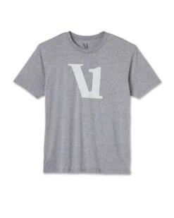 V1 Logo Tee | Heather Grey/White