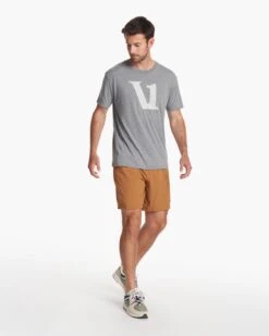 V1 Logo Tee | Heather Grey/White -Cheap Drape Joy Store V925HGW FA23 M ECOMM printables FULL 3